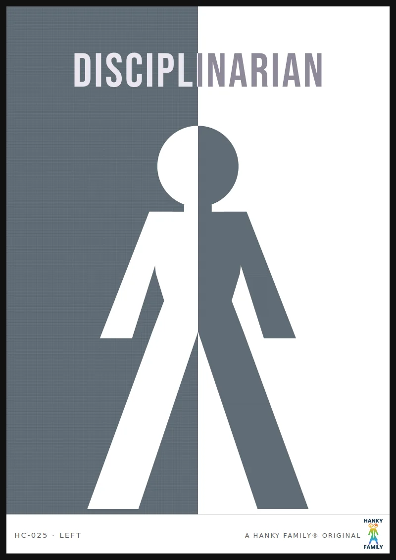 Discipline — STEEL GREY hanky code print, left pocket: DISCIPLINARIAN