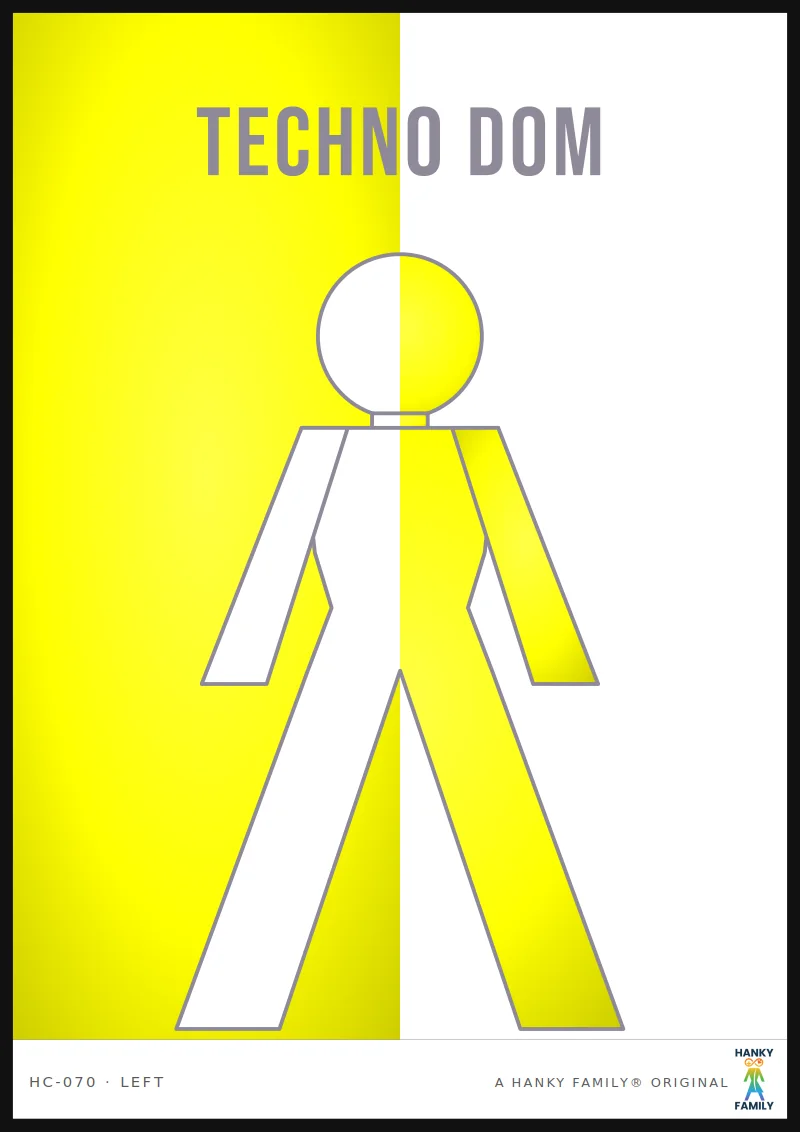Techno Scene — STROBE hanky code print, left pocket: TECHNO DOM