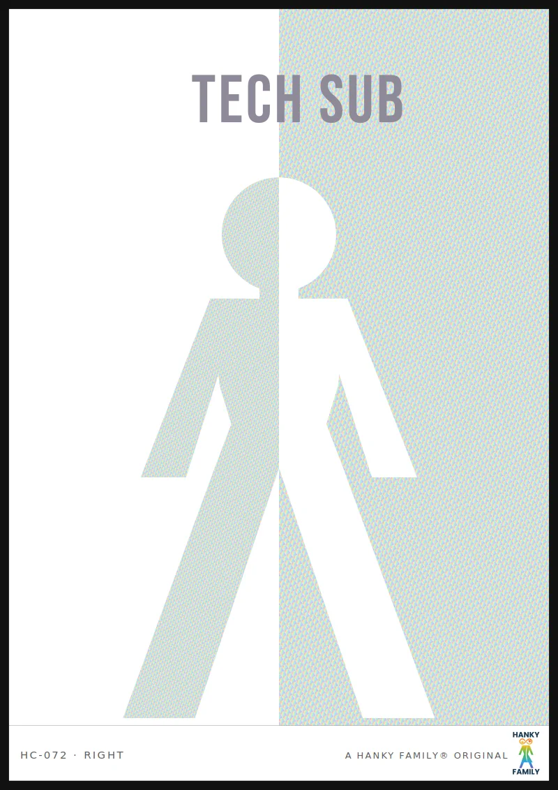Tech Fetish — THE SHIFT hanky code print, right pocket: TECH SUB