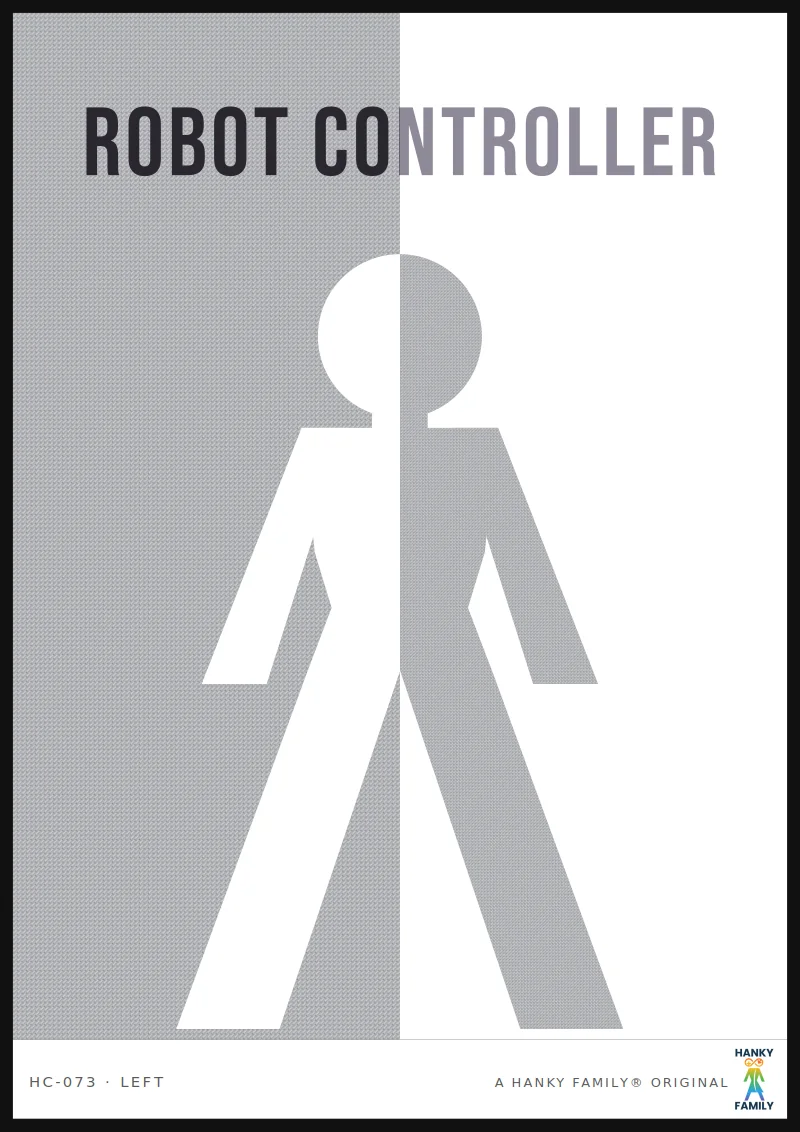 Robot Play — CHROME hanky code print, left pocket