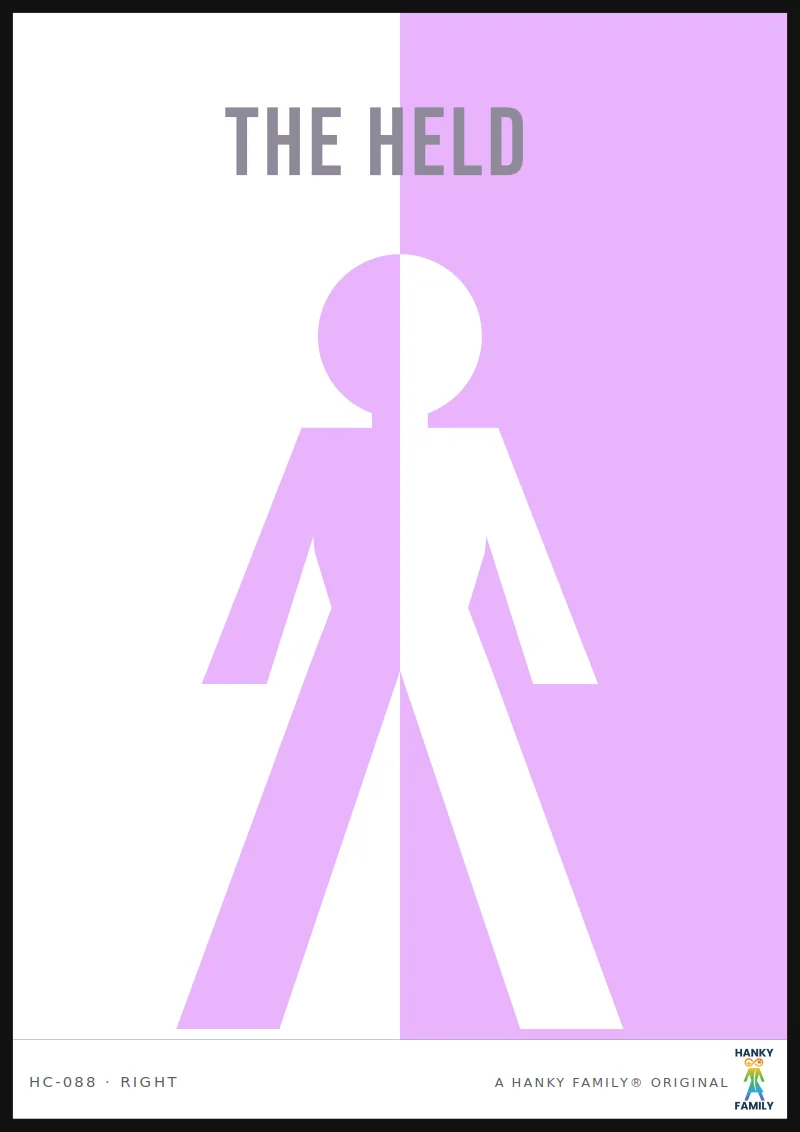 Aftercare — SOFT LILAC hanky code print, right pocket: THE HELD