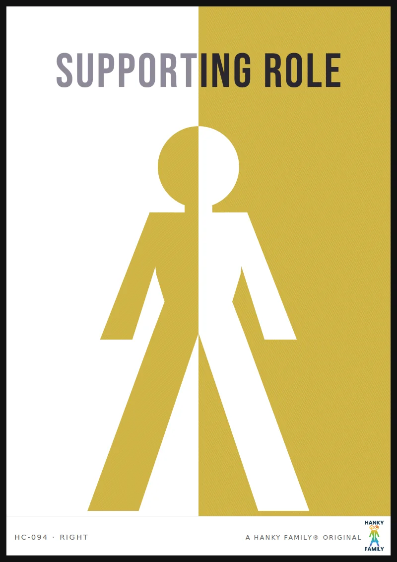 HEADLINER — STAGE GOLD hanky code print, right pocket: SUPPORTING ROLE