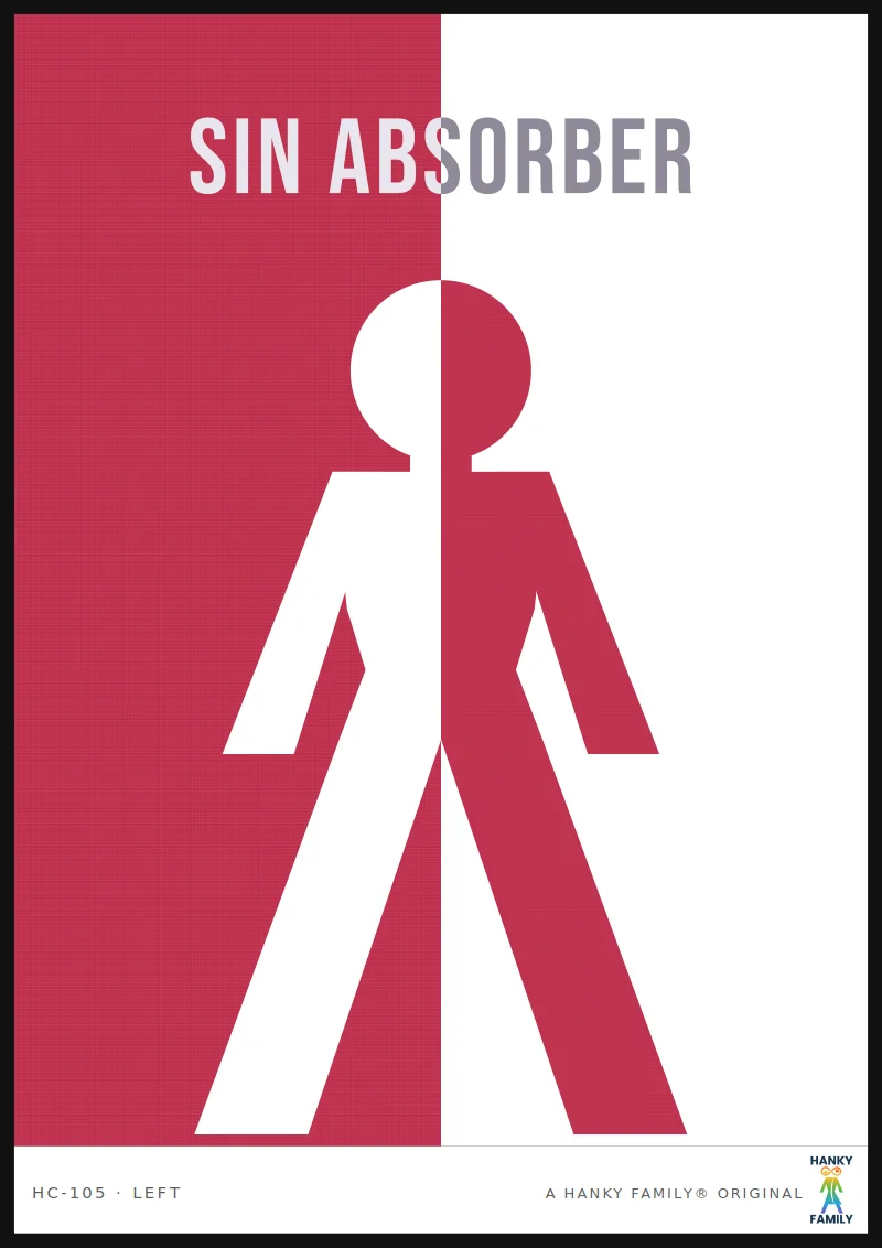 SIN-EATER — CARDINAL RED hanky code print, left pocket