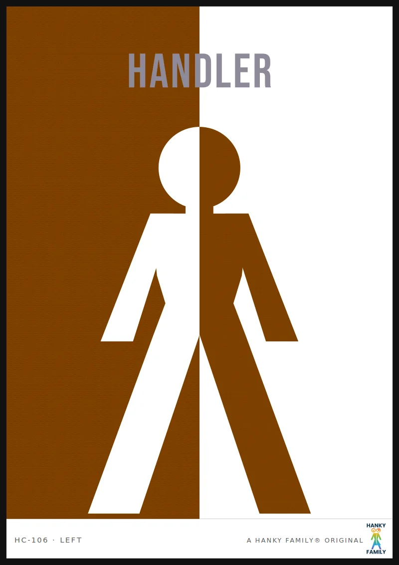 DOGBORN — LEATHER BROWN hanky code print, left pocket