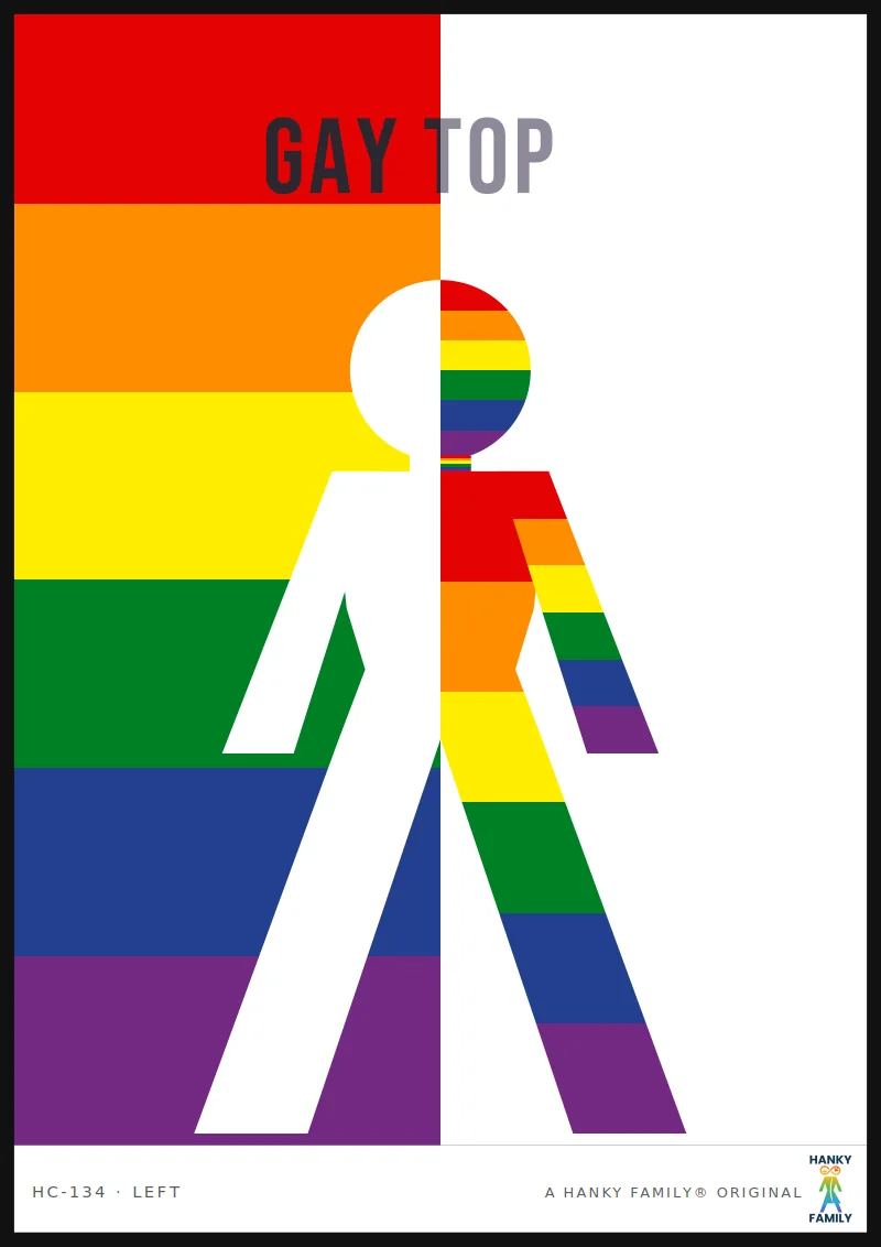 Gay — PRIDE RAINBOW hanky code print, left pocket