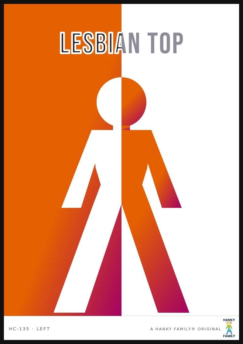 Lesbian — ORANGE/PINK GRADIENT hanky code print, left pocket