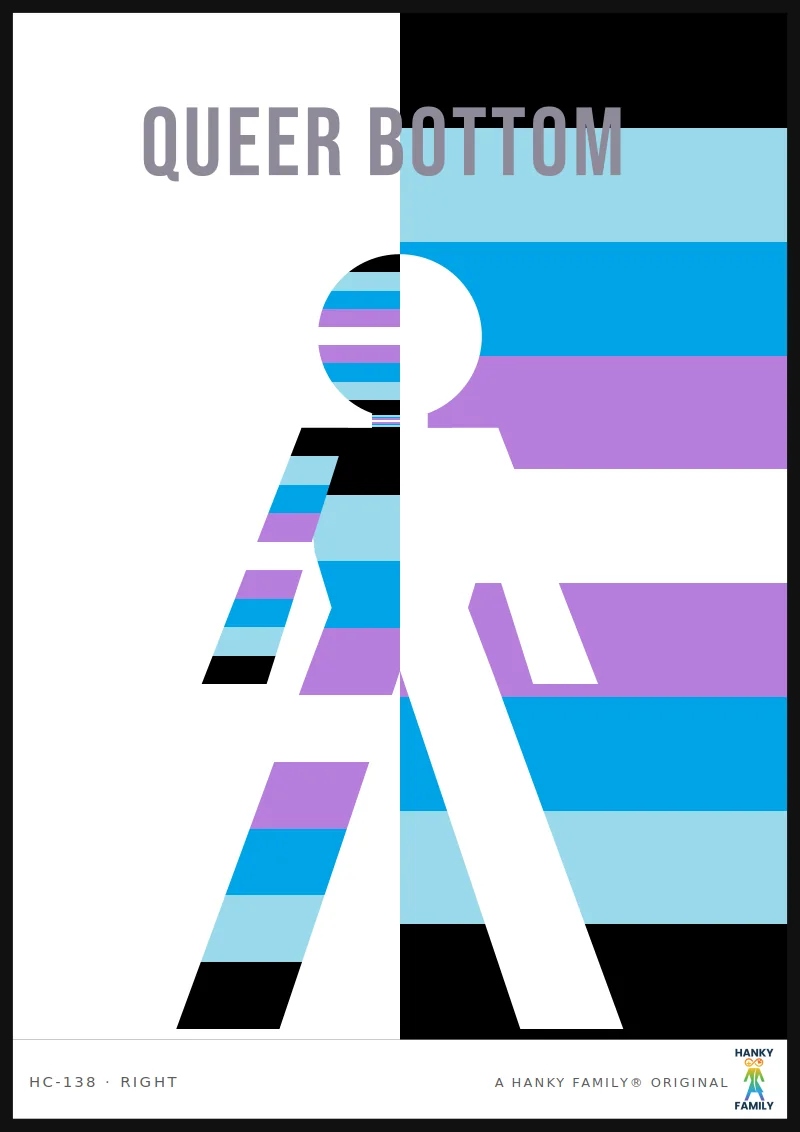 Queer — QUEER QUAD hanky code print, right pocket: QUEER BOTTOM