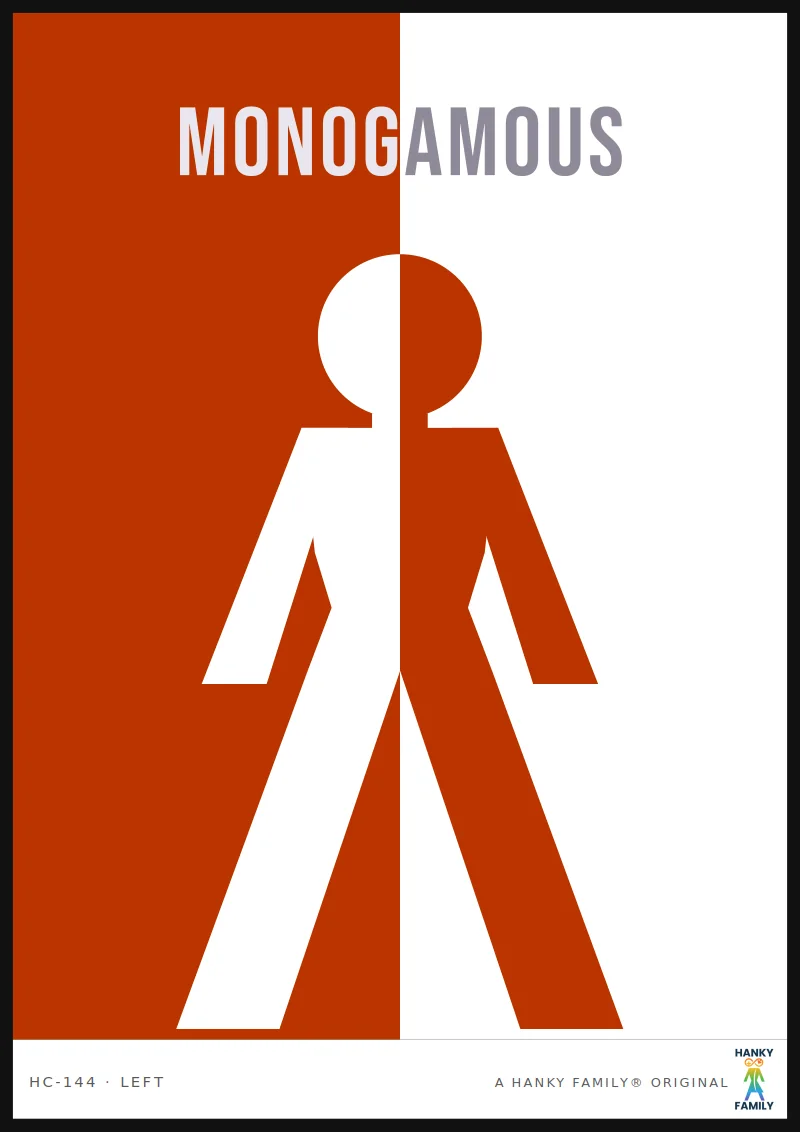 Monogamous — SINGLE ROSE RED hanky code print, left pocket