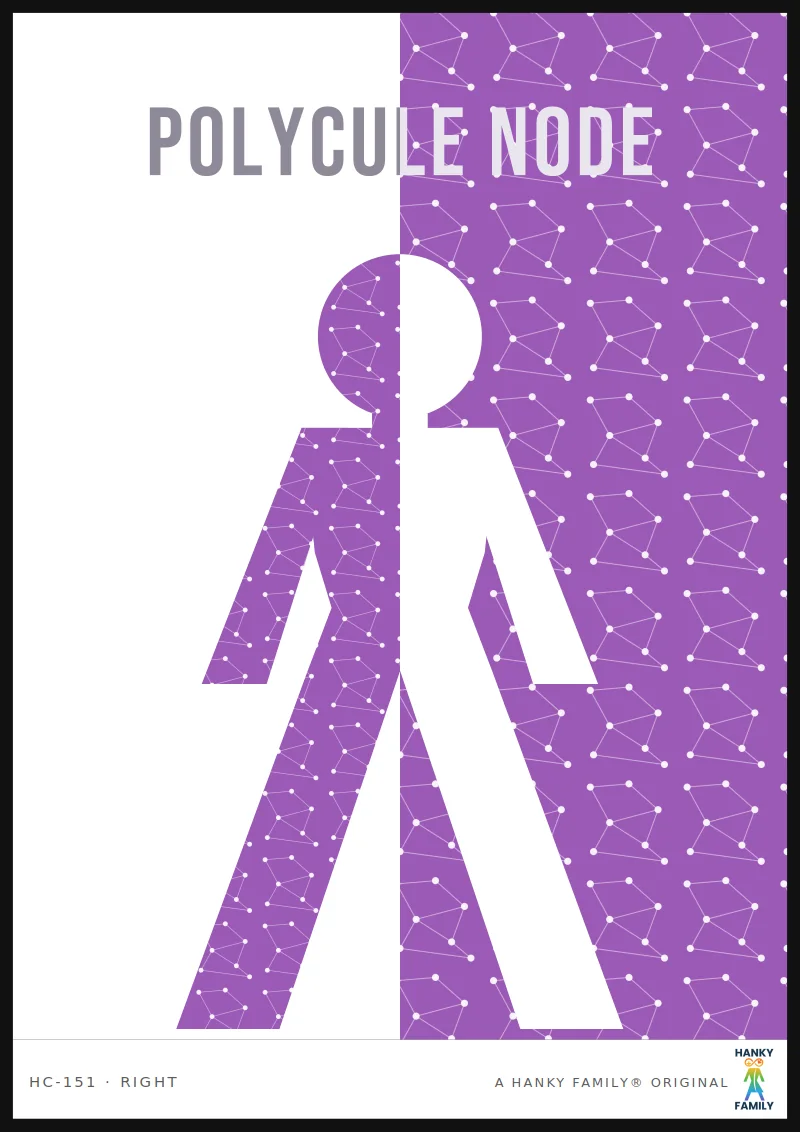 Polycule — NETWORK MULTI hanky code print, right pocket: POLYCULE NODE
