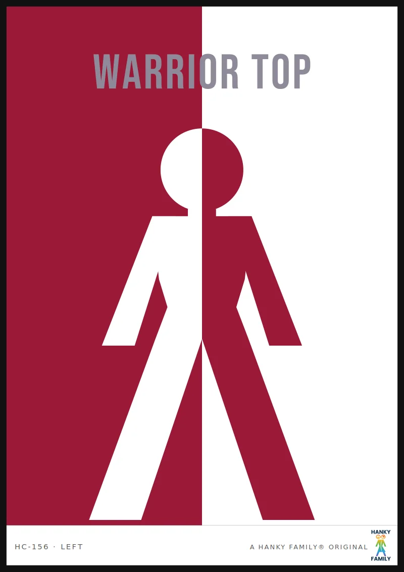 Warrior Energy — BATTLE RED hanky code print, left pocket