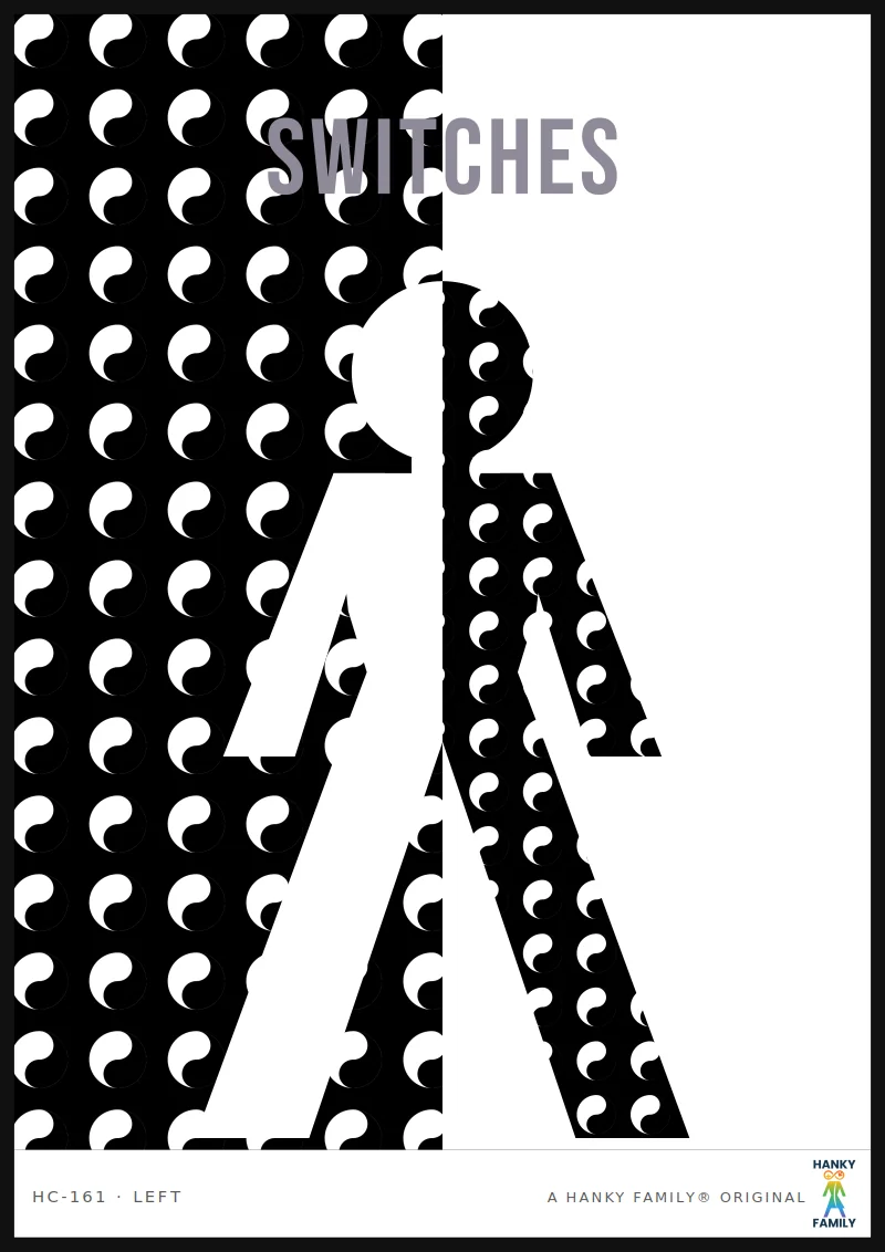 Switch Energy — YIN-YANG hanky code print, left pocket: SWITCHES
