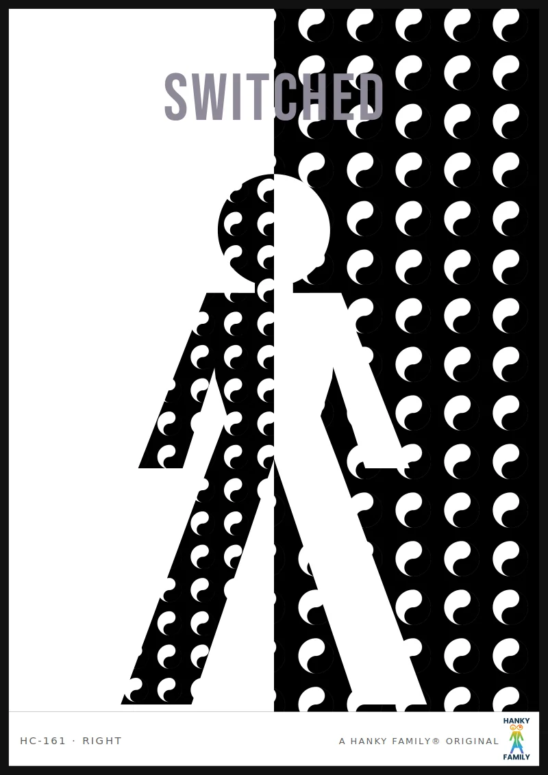Switch Energy — YIN-YANG hanky code print, right pocket: SWITCHED
