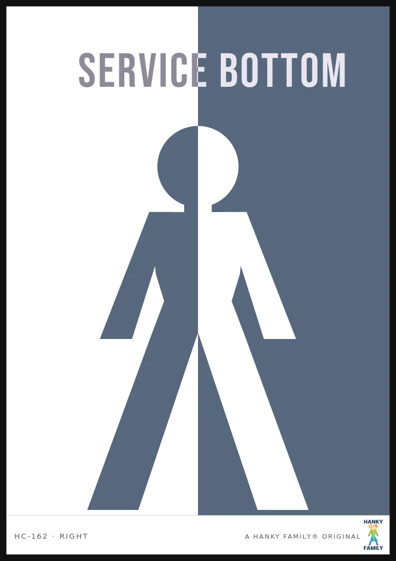 Service Energy — DEVOTION BLUE hanky code print, right pocket: SERVICE BOTTOM