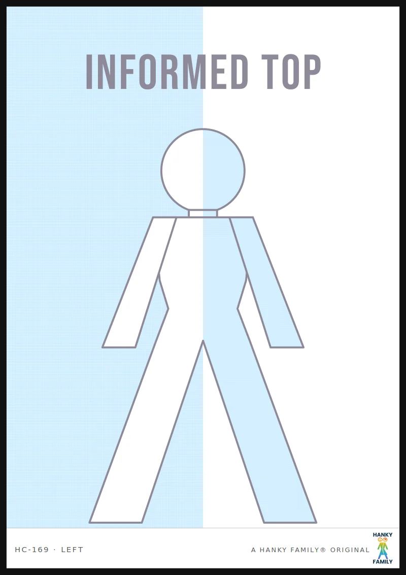 Informed Consent — CLARITY CRYSTAL hanky code print, left pocket