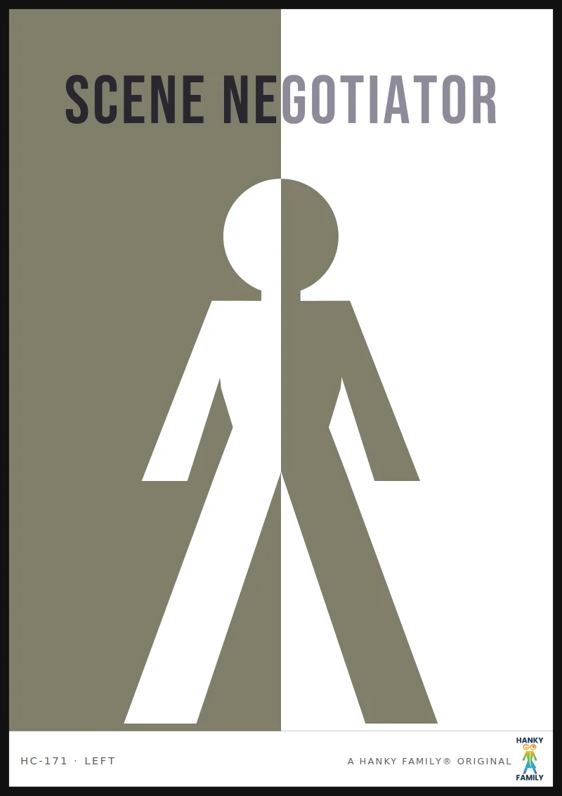 Negotiated Scenes — CONTRACT GREY hanky code print, left pocket
