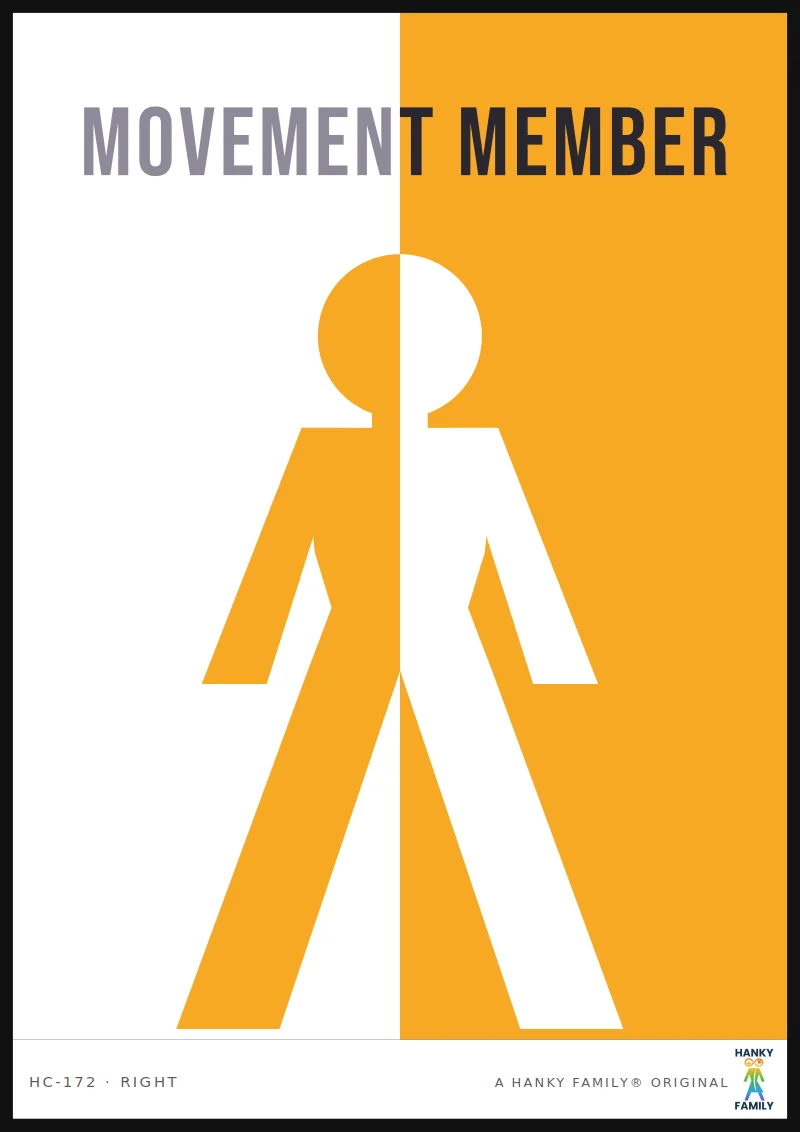 Community Leader — TORCH GOLD hanky code print, right pocket: MOVEMENT MEMBER