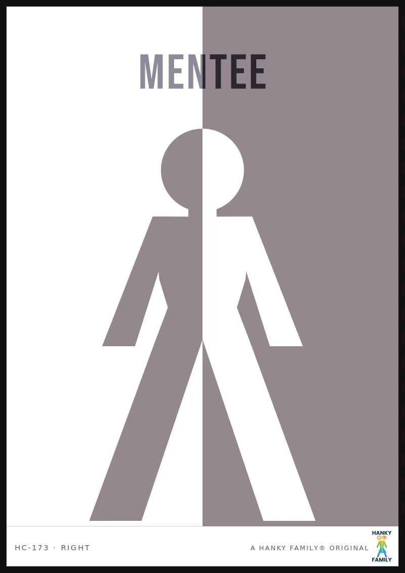 Elder / Mentor — WISE SILVER hanky code print, right pocket: MENTEE