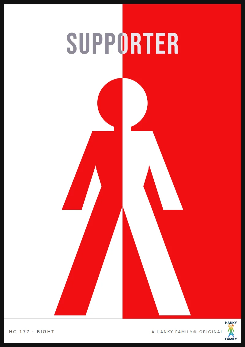 Activist — PROTEST RED hanky code print, right pocket: SUPPORTER