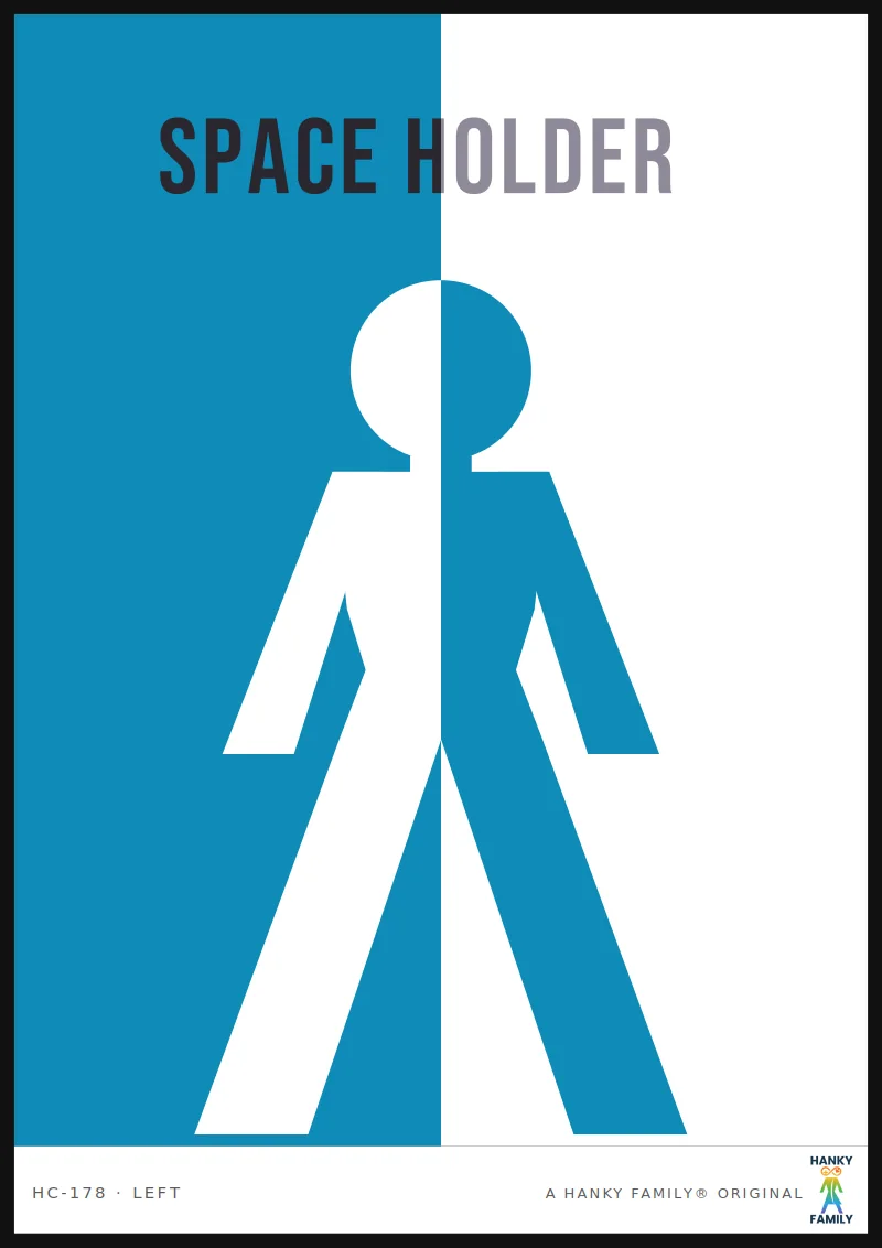 Safe Space Holder — SANCTUARY BLUE hanky code print, left pocket: SPACE HOLDER