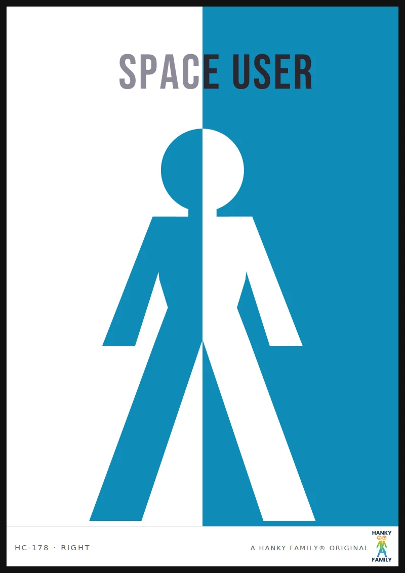 Safe Space Holder — SANCTUARY BLUE hanky code print, right pocket: SPACE USER