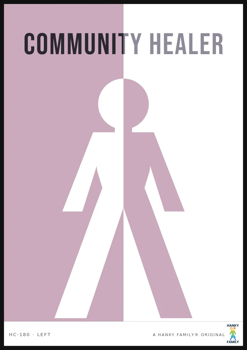 Healer / Support — HEALING PINK hanky code print, left pocket
