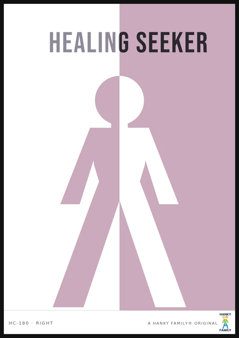 Healer / Support — HEALING PINK hanky code print, right pocket: HEALING SEEKER