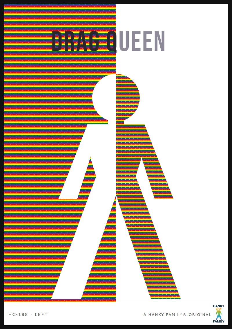 Drag Queen — SEQUIN RAINBOW hanky code print, left pocket