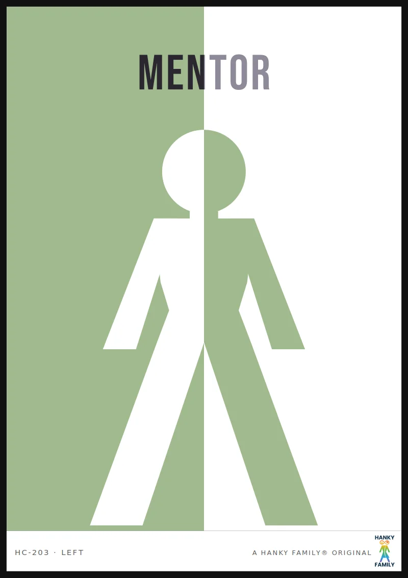 Mentor — TEACHER SAGE hanky code print, left pocket