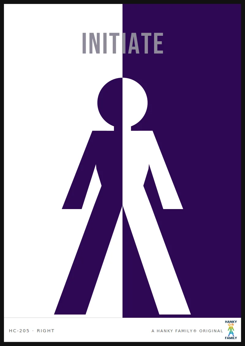 Witch / Occult Queer — OCCULT INDIGO hanky code print, right pocket: INITIATE