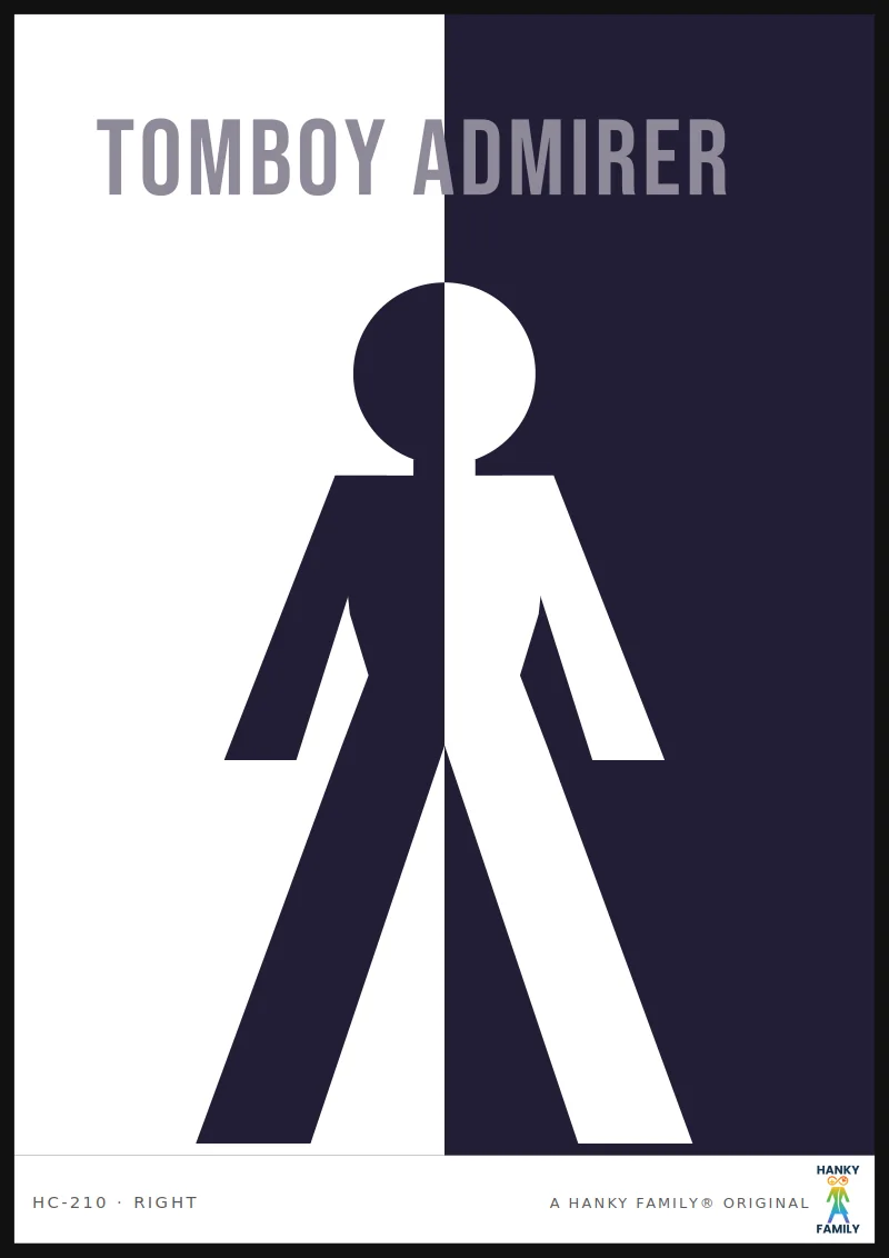 Tomboy — ATHLETIC NAVY hanky code print, right pocket: TOMBOY ADMIRER