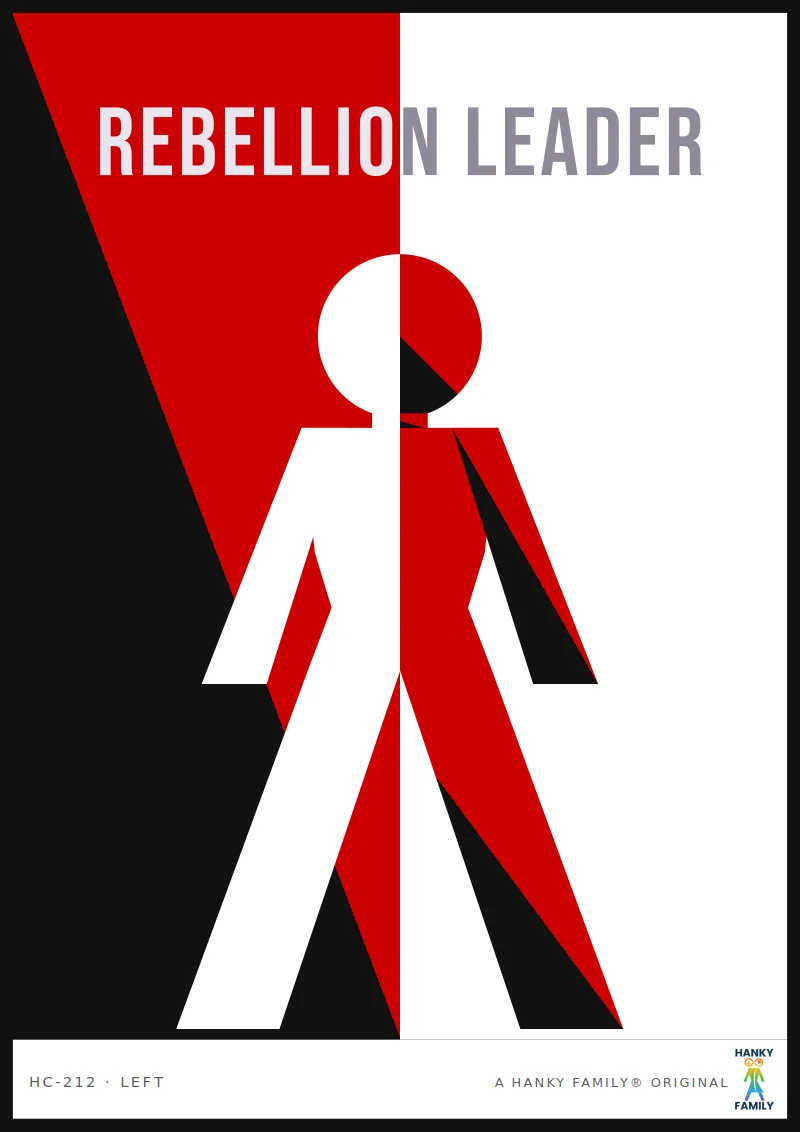 Revolutionary — REVOLT RED/BLACK SPLIT hanky code print, left pocket