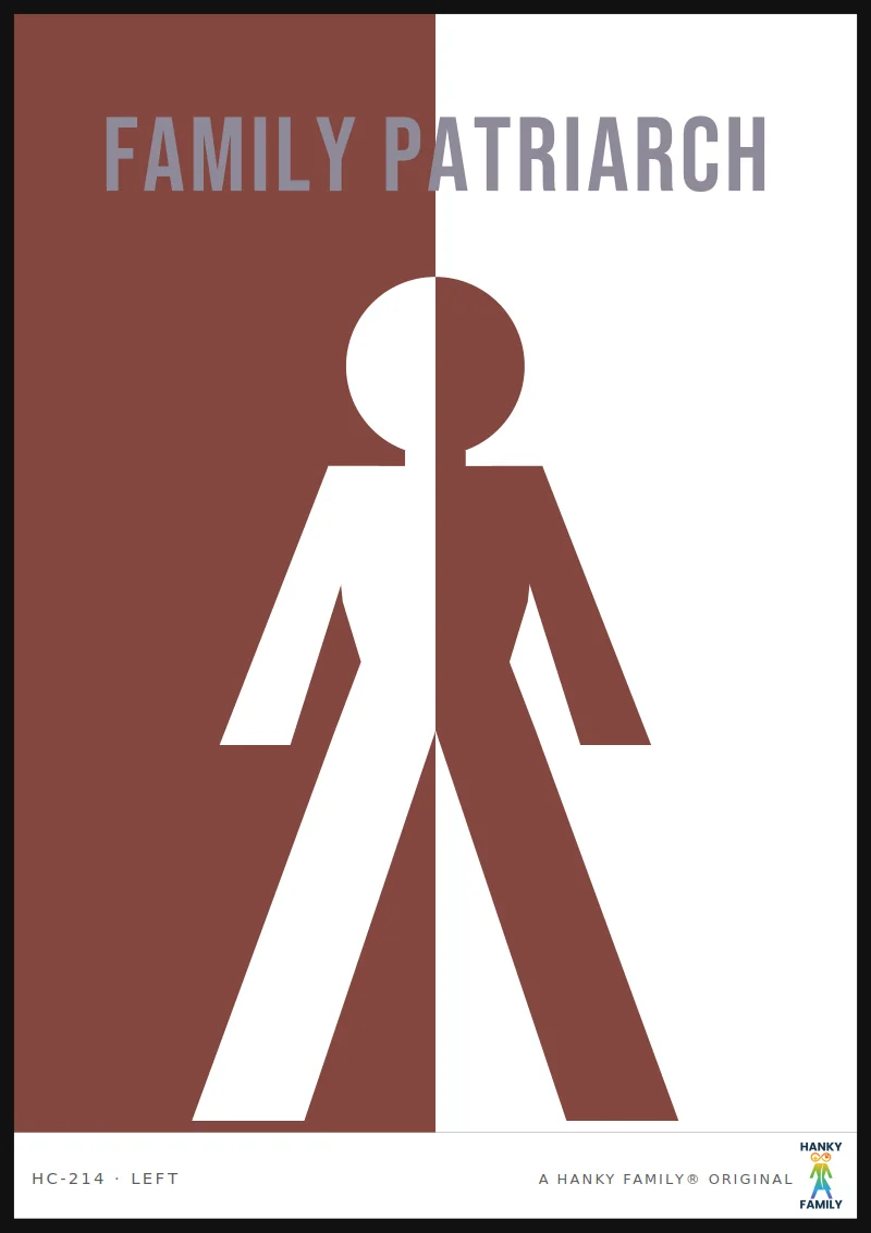 Chosen Family Patriarch — PATRIARCH DARK WOOD hanky code print, left pocket