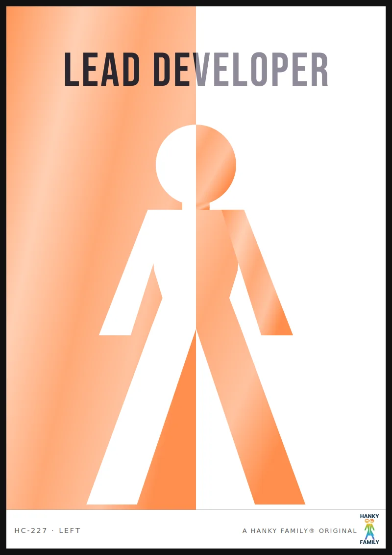 HACKATHON — 48HR ORANGE hanky code print, left pocket