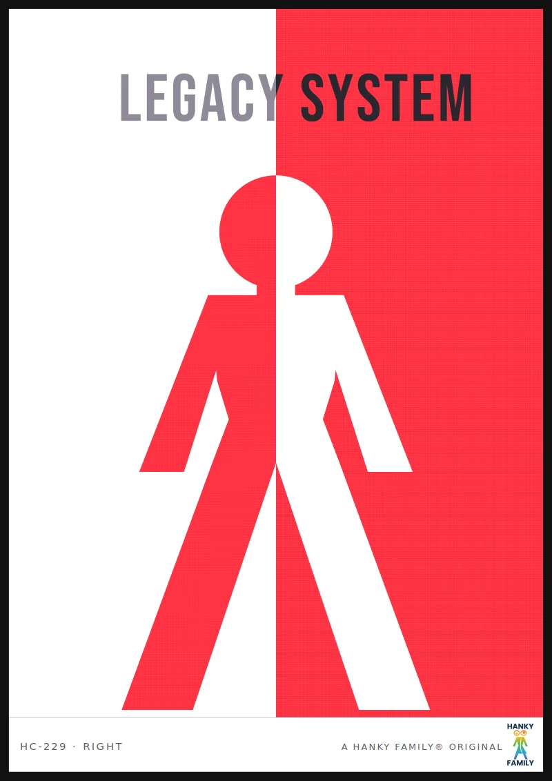 DISRUPTOR — INNOVATION RED hanky code print, right pocket: LEGACY SYSTEM