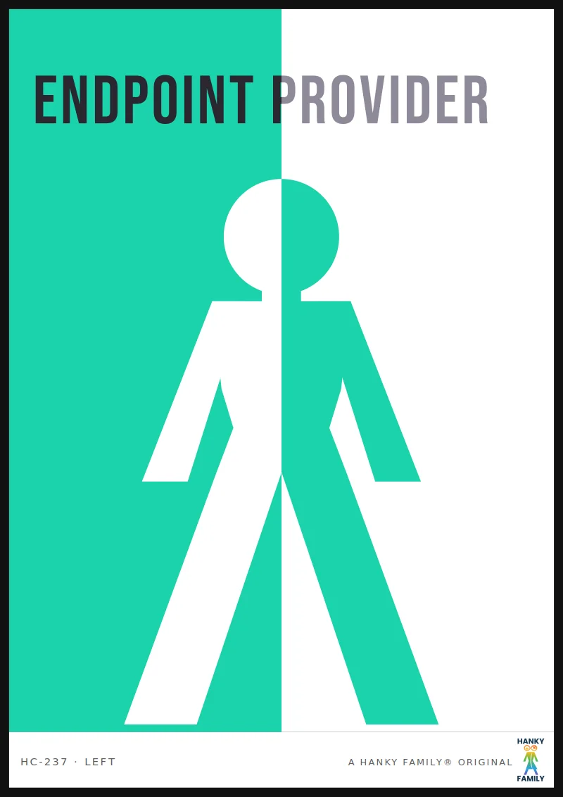 API-CALL — REST GREEN hanky code print, left pocket: ENDPOINT PROVIDER