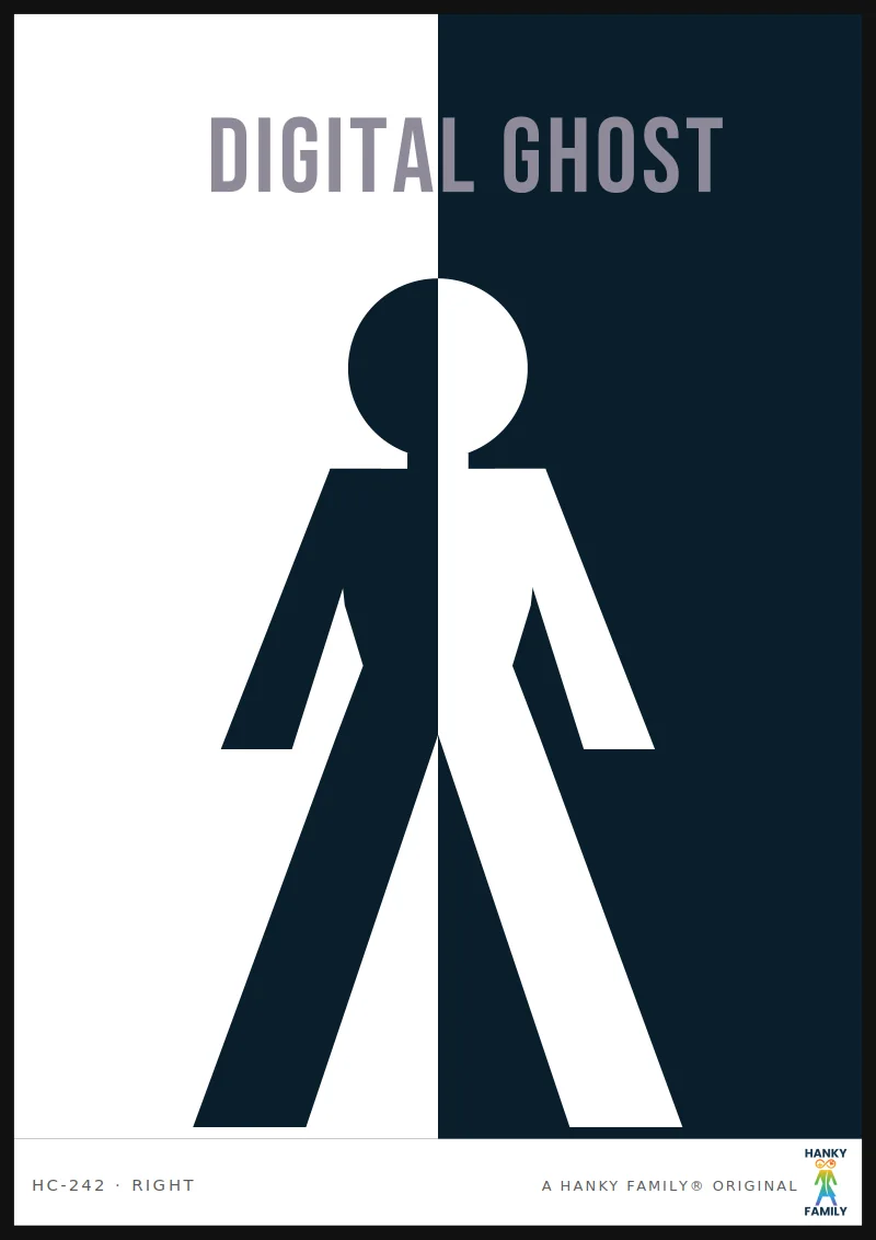 UPLOAD — IMMORTAL BLUE hanky code print, right pocket: DIGITAL GHOST