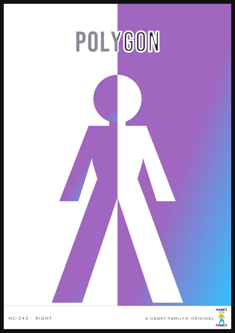 RENDER — RENDERING GRADIENT hanky code print, right pocket: POLYGON