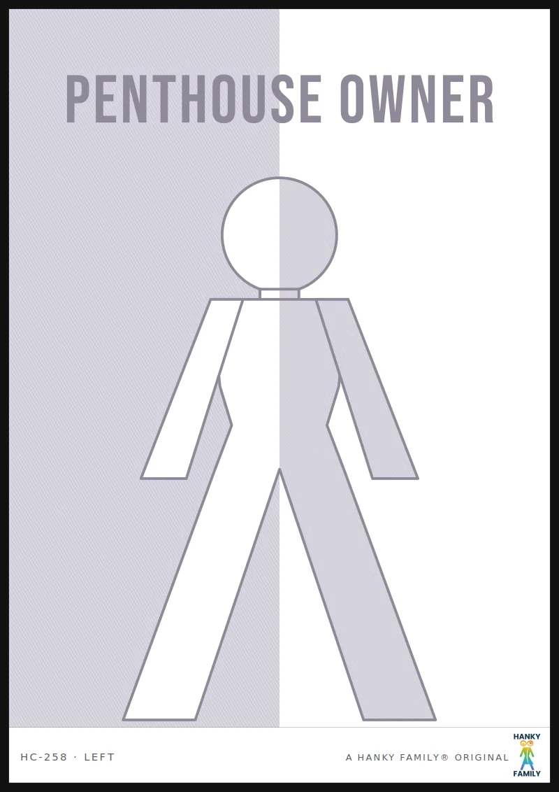 PENTHOUSE — SKY-HIGH SILVER hanky code print, left pocket