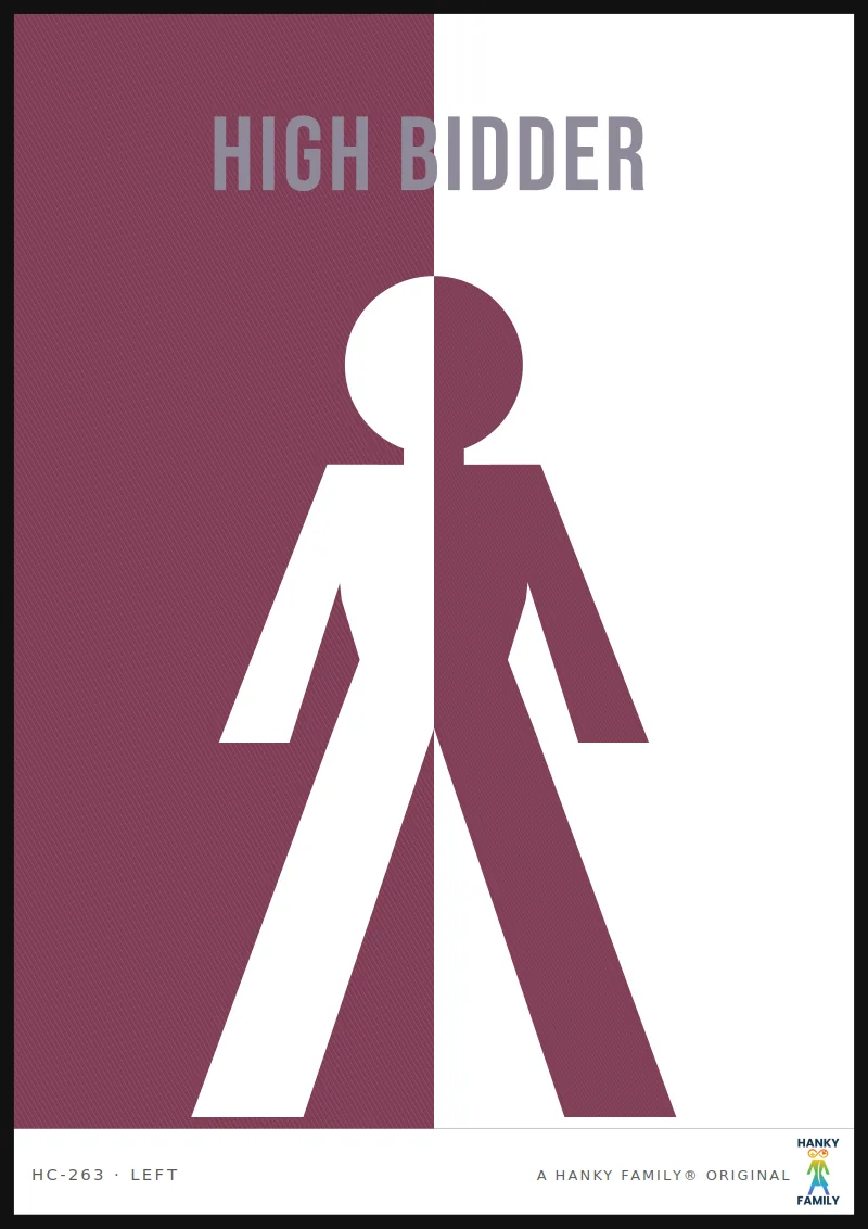 AUCTION — AUCTION MAROON hanky code print, left pocket: HIGH BIDDER