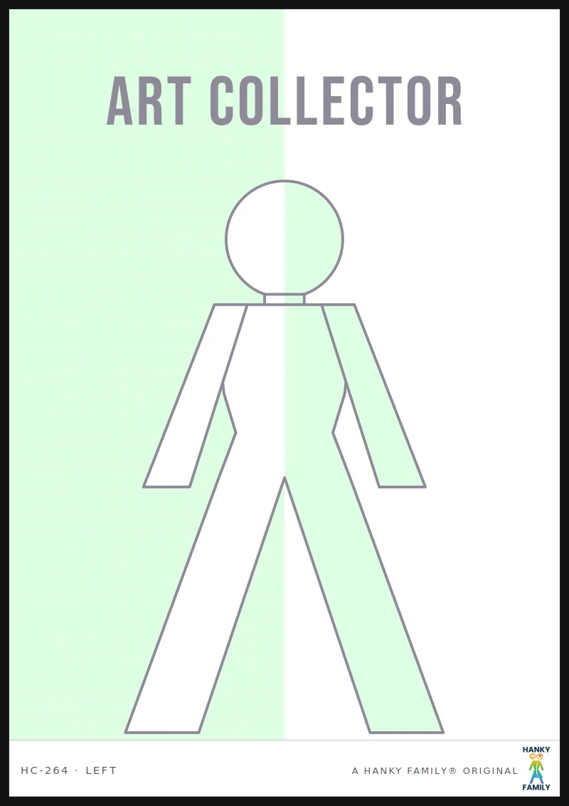 COLLECTOR — GALLERY WHITE hanky code print, left pocket: ART COLLECTOR