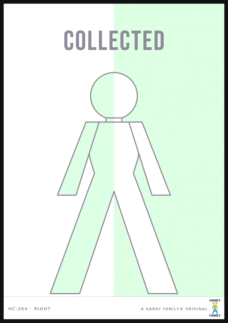 COLLECTOR — GALLERY WHITE hanky code print, right pocket: COLLECTED