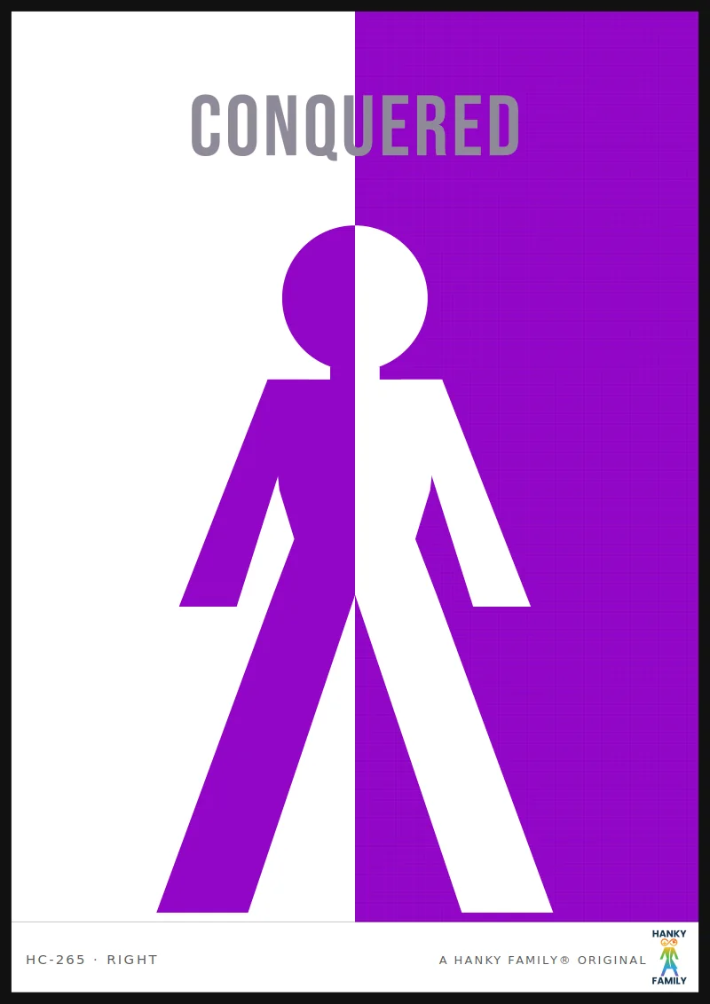 EMPIRE-STATE — IMPERIAL PURPLE hanky code print, right pocket: CONQUERED