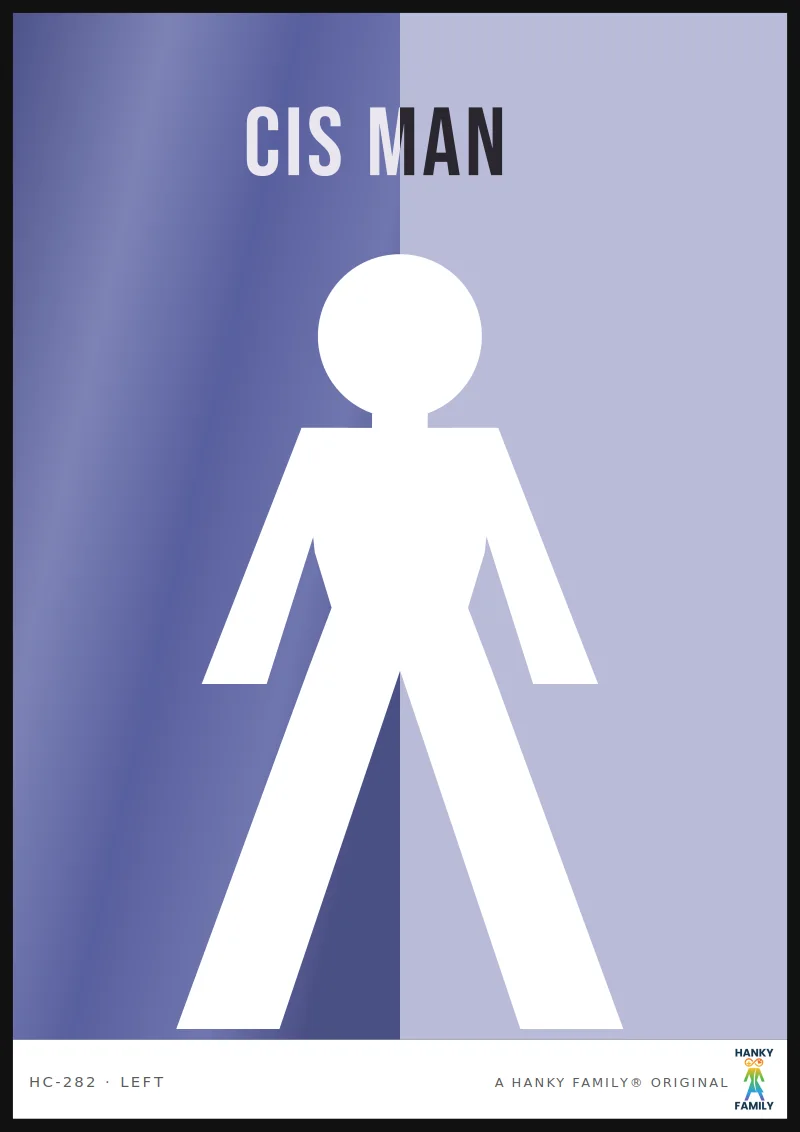 Cis Man — DEEP BLUE hanky code print, left pocket