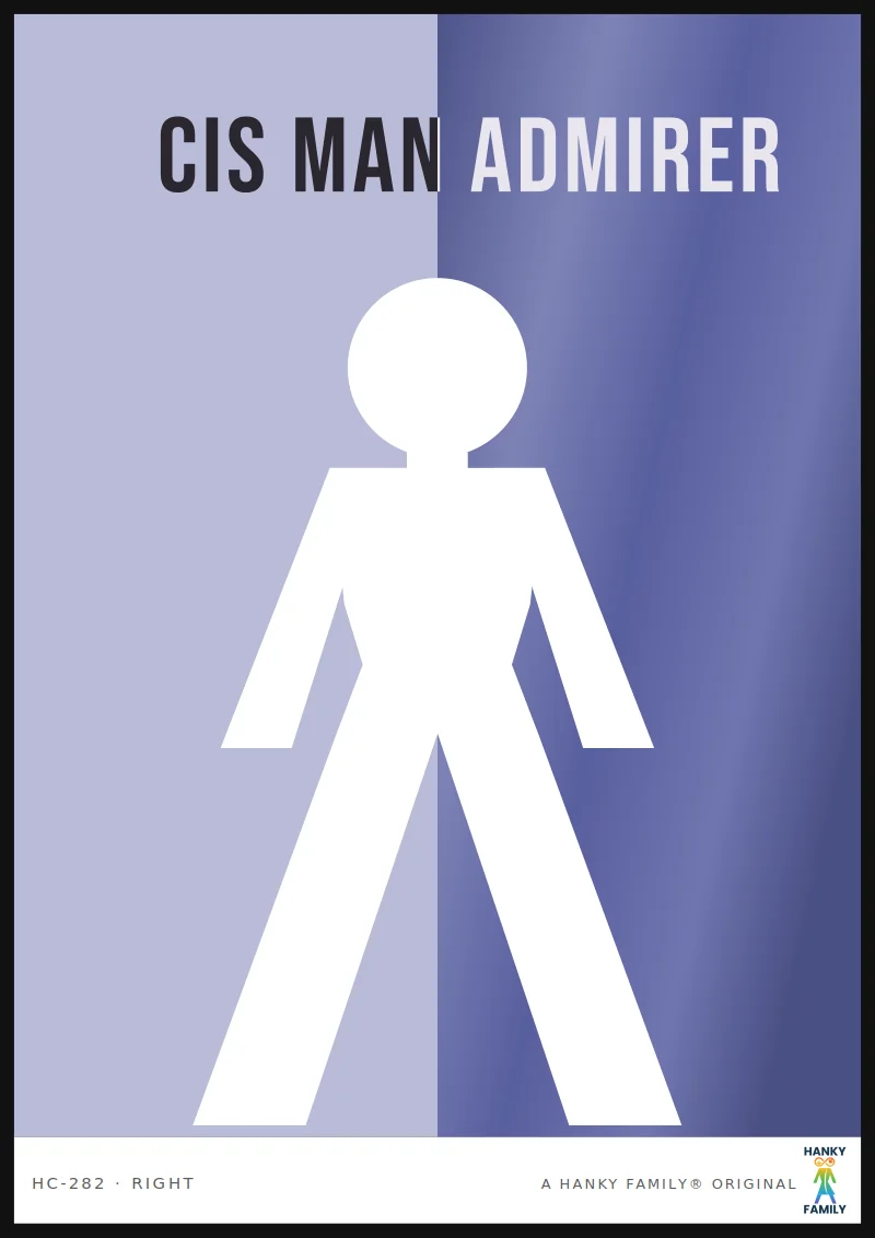 Cis Man — DEEP BLUE hanky code print, right pocket: CIS MAN ADMIRER