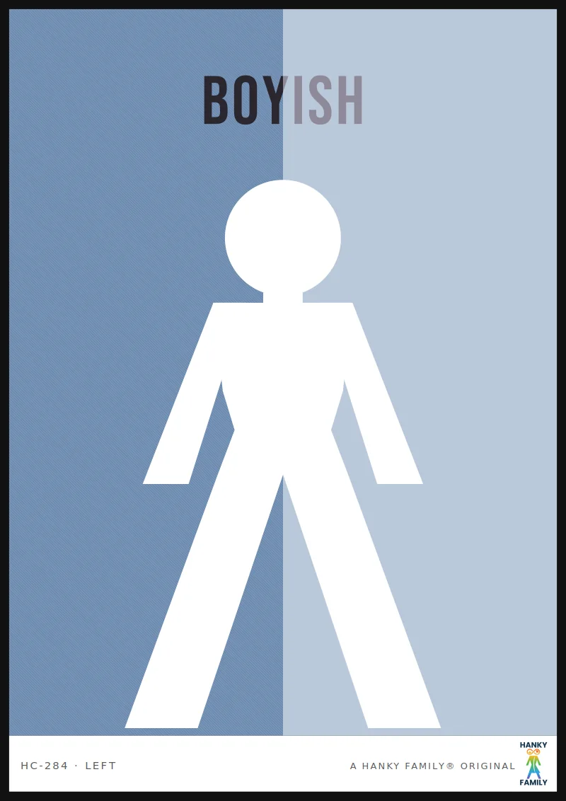 Boyish / Soft Masc — DENIM hanky code print, left pocket
