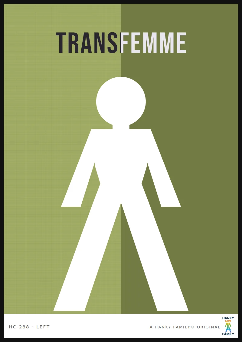 Transfeminine — SOFT GOLD hanky code print, left pocket