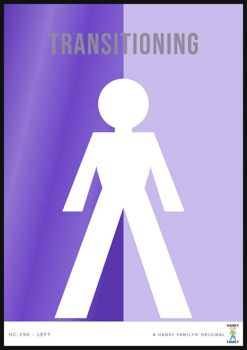 In Transition — VIOLET hanky code print, left pocket