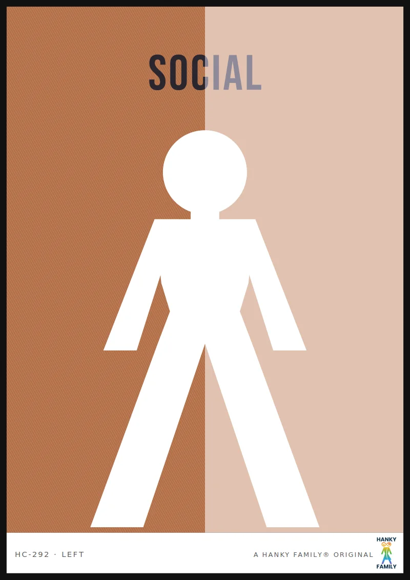 Social Transition — WARM COPPER hanky code print, left pocket