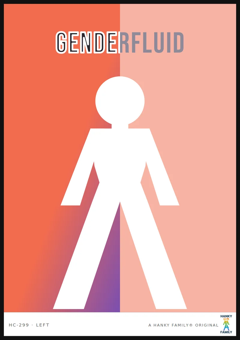 Genderfluid (P9) — SUNSET GRADIENT hanky code print, left pocket