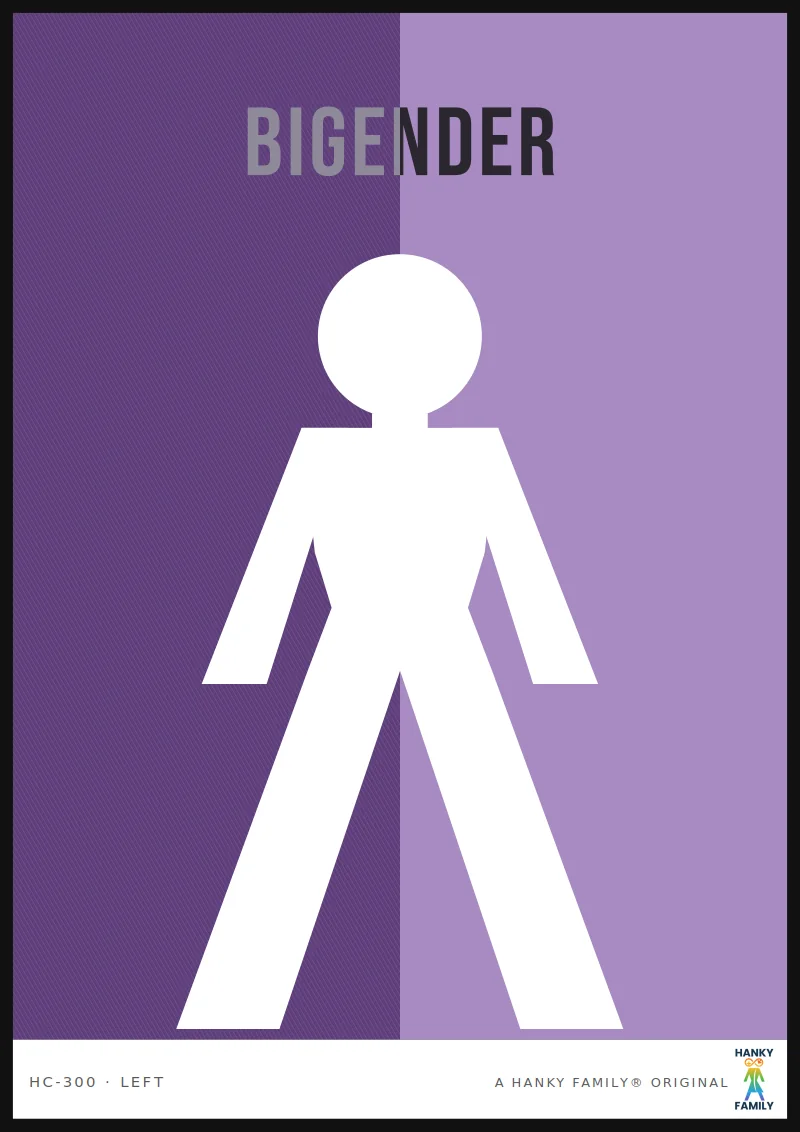 Bigender / Multigender — DUSK PURPLE hanky code print, left pocket